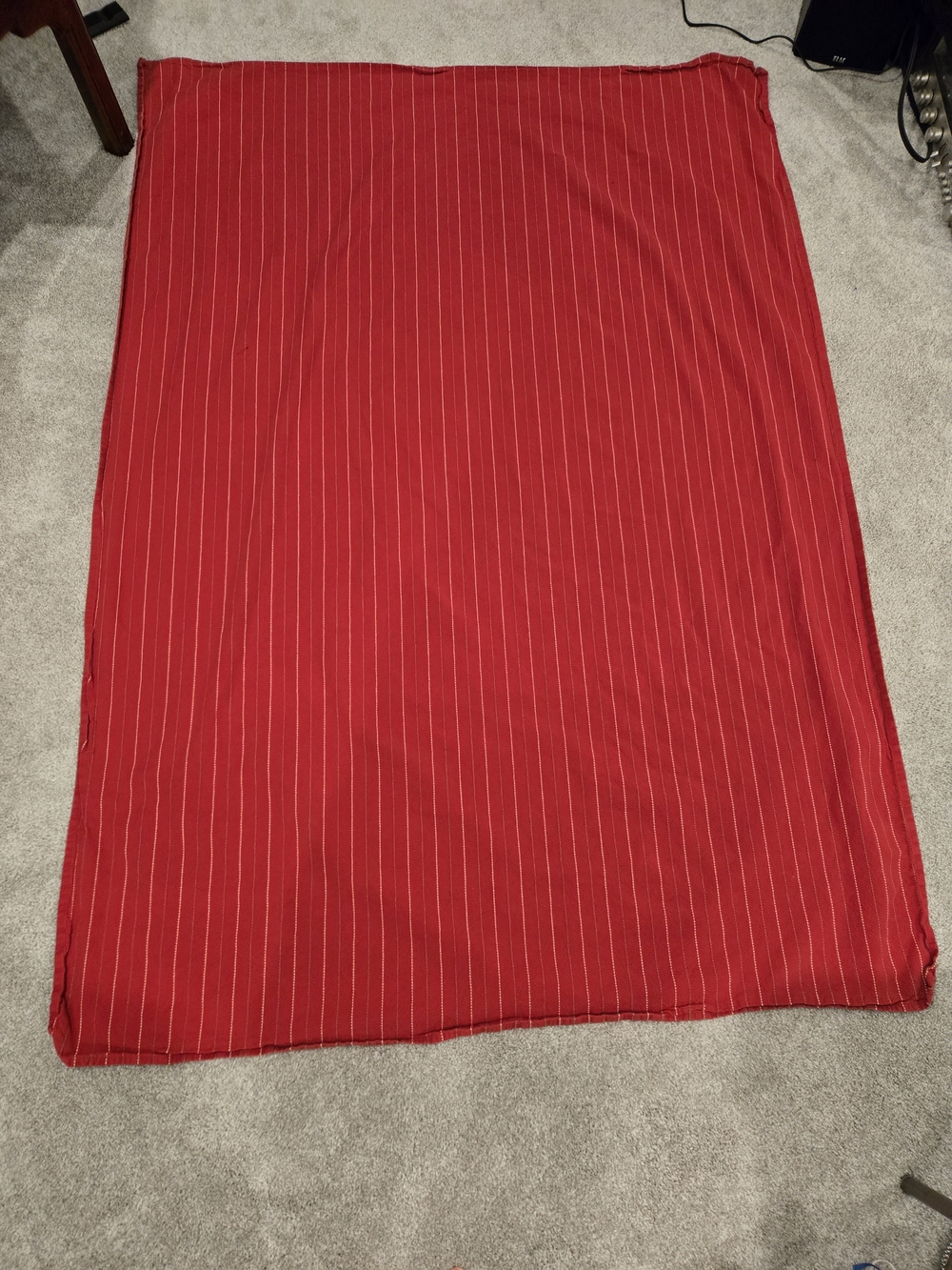 Red Pinstripe 52x72 Table Cloth - Unbranded